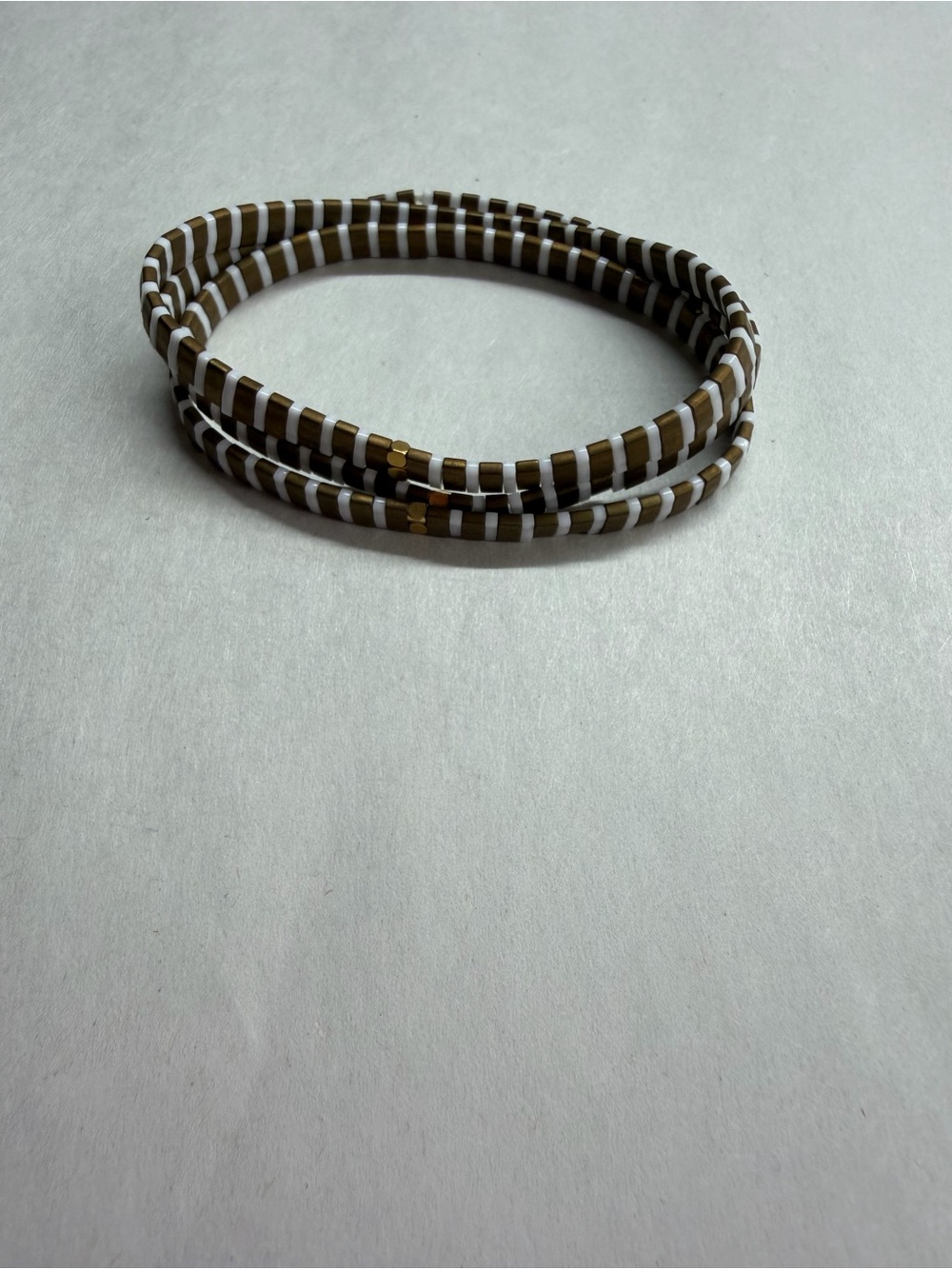 White, brown and gold-toned Bracelets 3 pieces - Women Jewelry